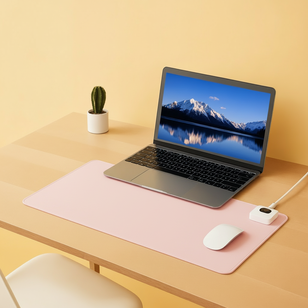 Alfombrilla calefactable para ratón y teclado